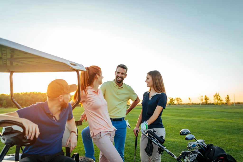 Golfers having fun