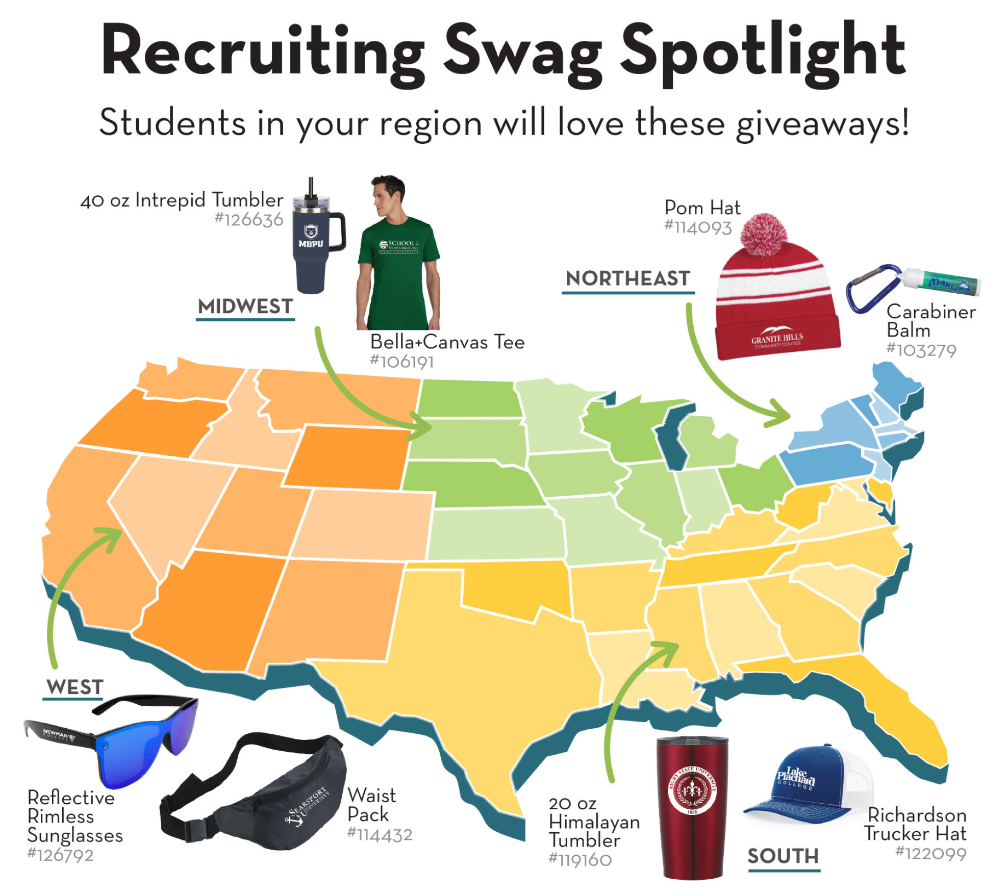 College Recruiting Swag Map