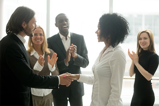 Congratulating employee