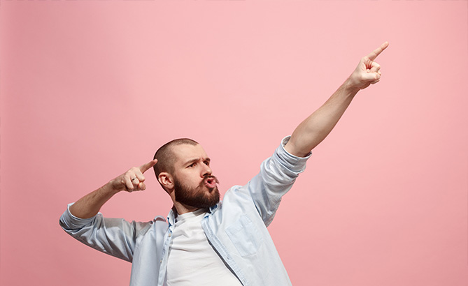 Happy employee dancing