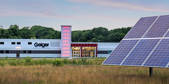 Solar panels at Geiger's Corporate Office